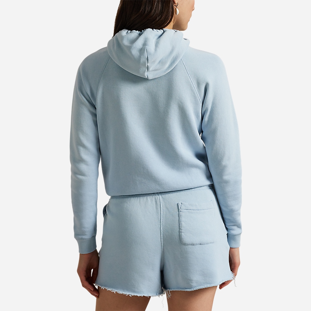 Shrunken Fit Fleece Hoodie - Alpine Blue