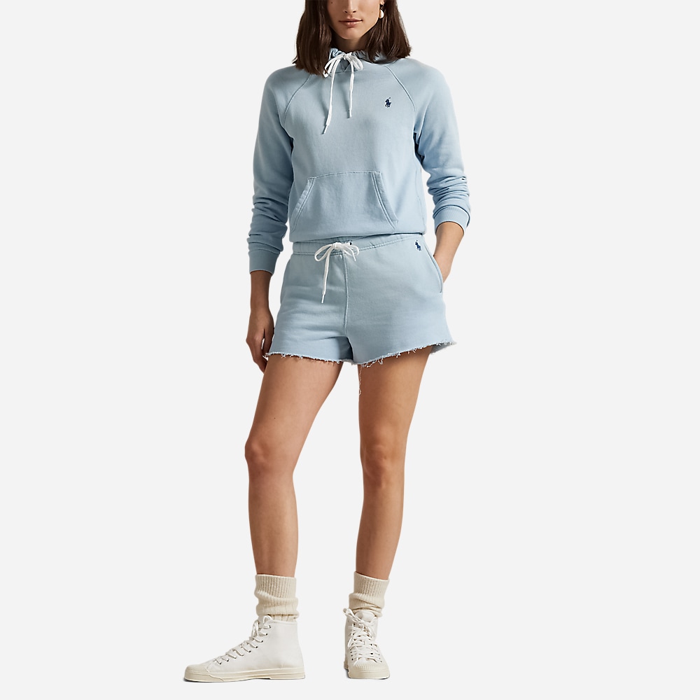 Shrunken Fit Fleece Hoodie - Alpine Blue