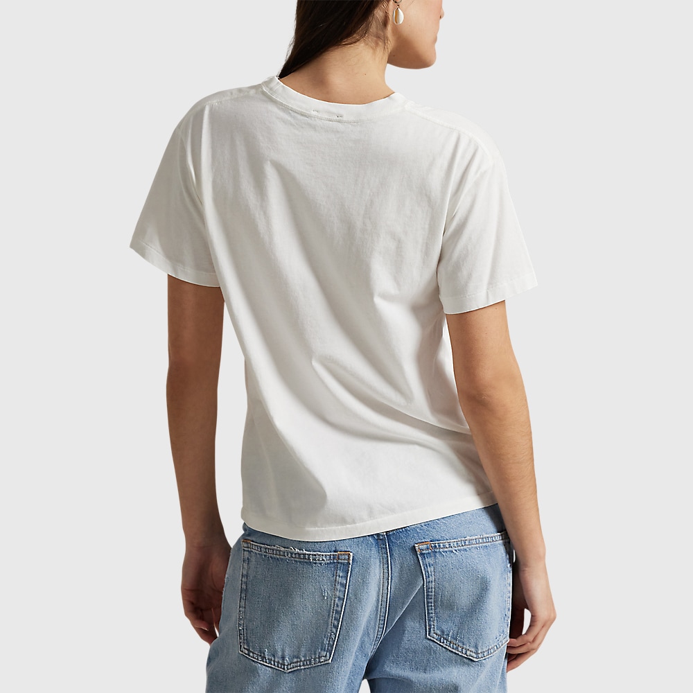 Logo Cotton Jersey Crewneck Tee - Antique White