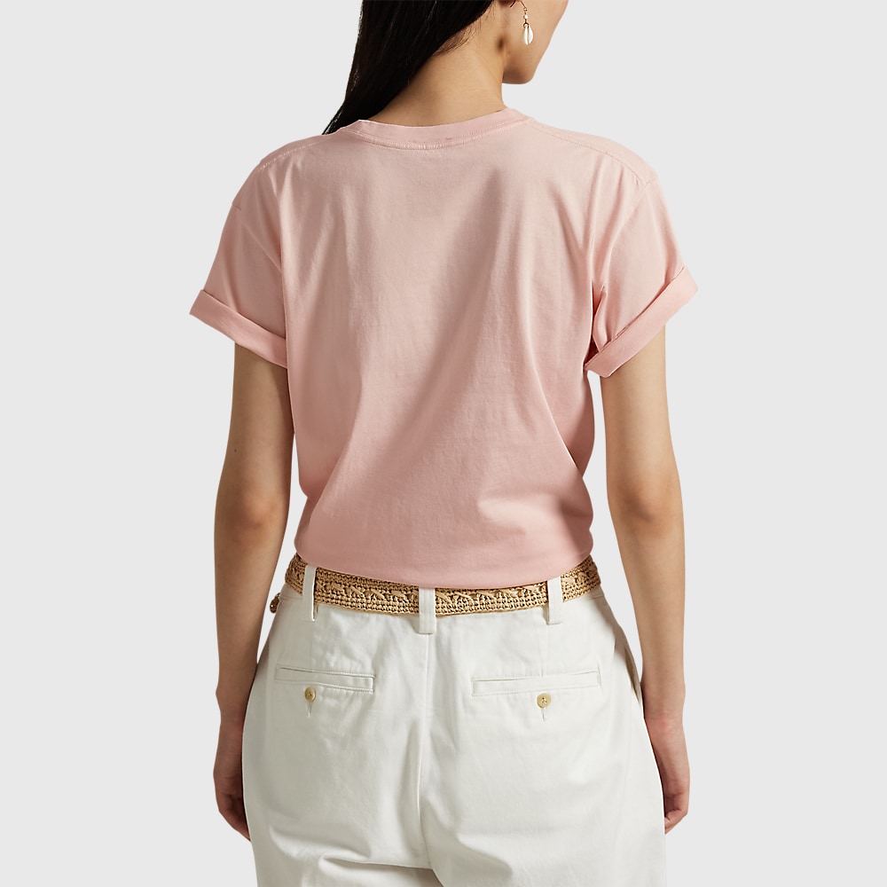 Logo Cotton Jersey Crewneck Tee - Pale Pink