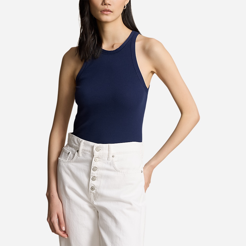 Ribbed Cotton Tank Top - Newport Navy