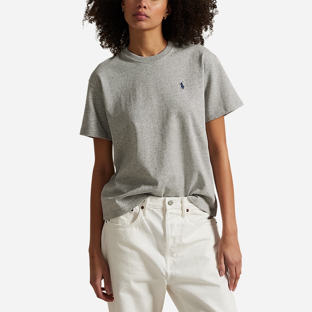 Relaxed Fit Cotton Jersey Tee - Cobblestone Heather