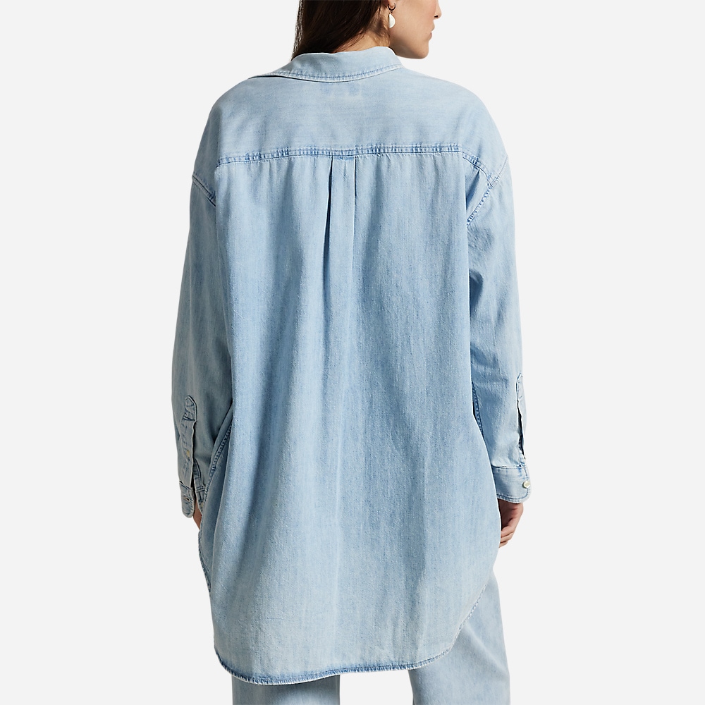 Oversize Cotton Denim Shirt - Soria Wash