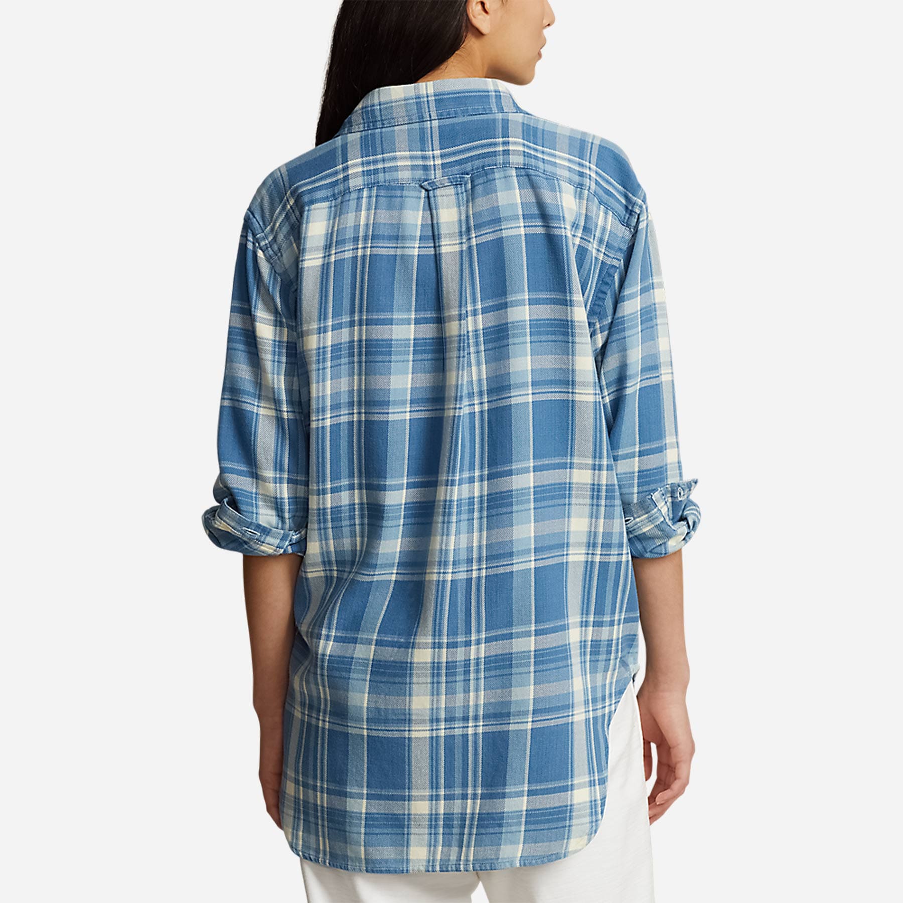 Plaid Cotton Twill Workshirt - Blue/White Multi Plaid