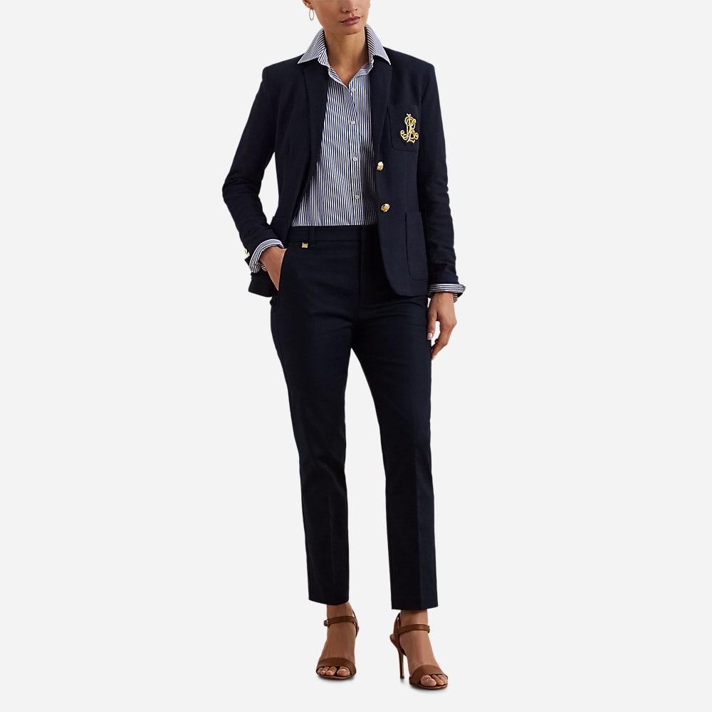 Double-Faced Stretch Cotton Pant - Lauren Navy