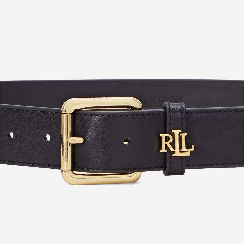 Logo-Keeper Leather Belt -  Black