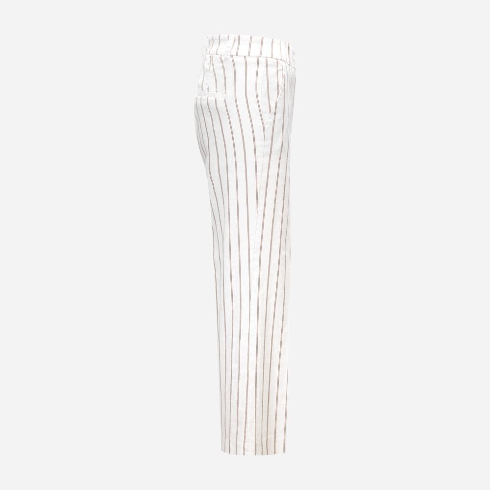 California Linen - Pinstripe Offwhite-Taupe