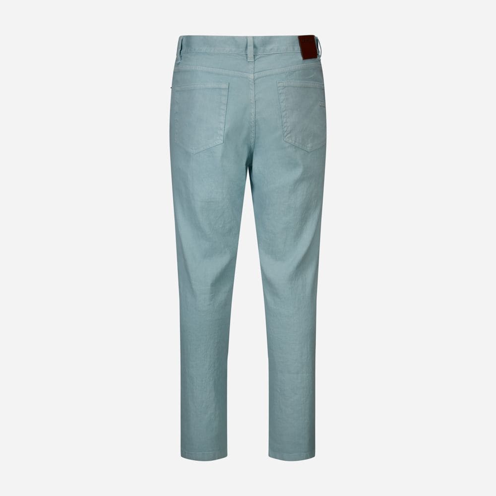 Linen-Cotton Roccia Jeans - Light Blue Fantasy