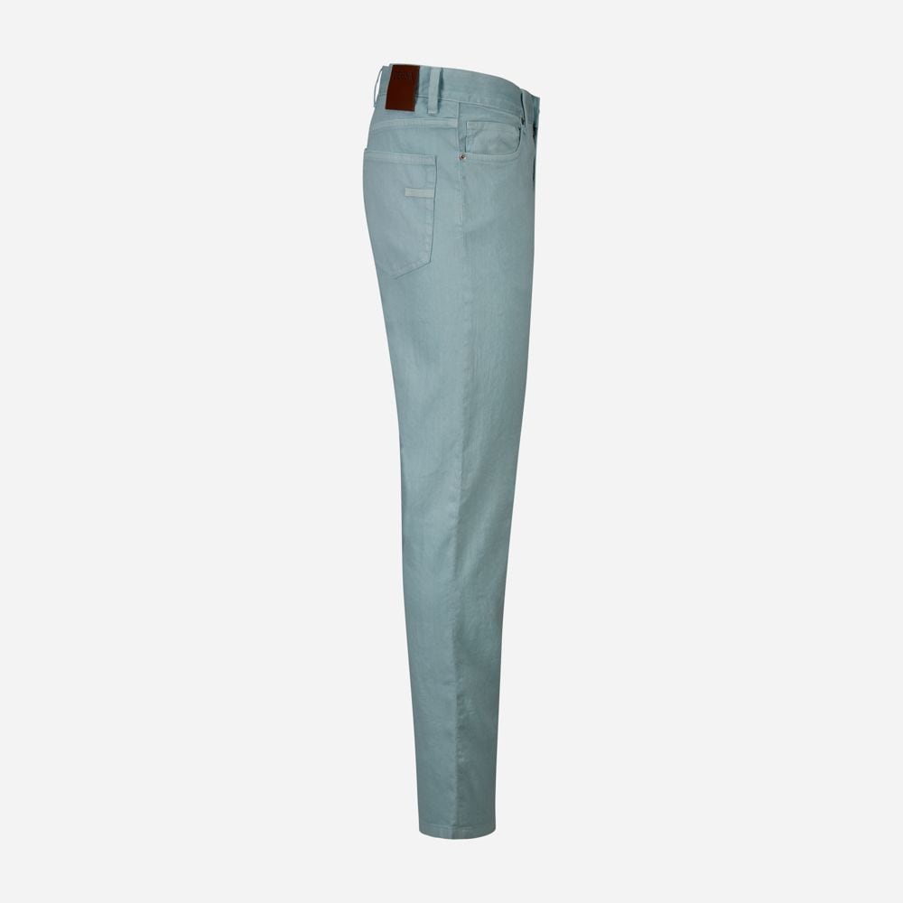 Linen-Cotton Roccia Jeans - Light Blue Fantasy