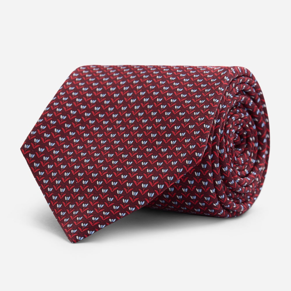 Tie - Dk Red Fan