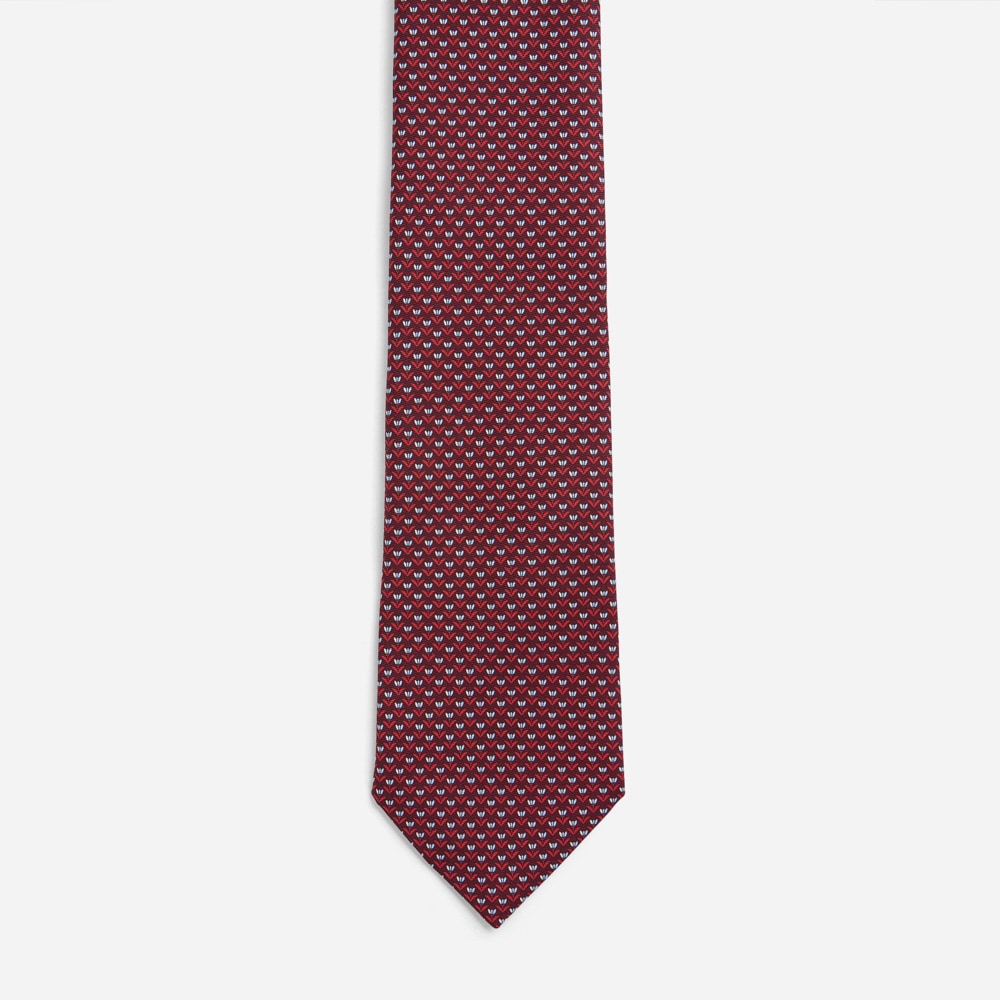 Tie - Dk Red Fan