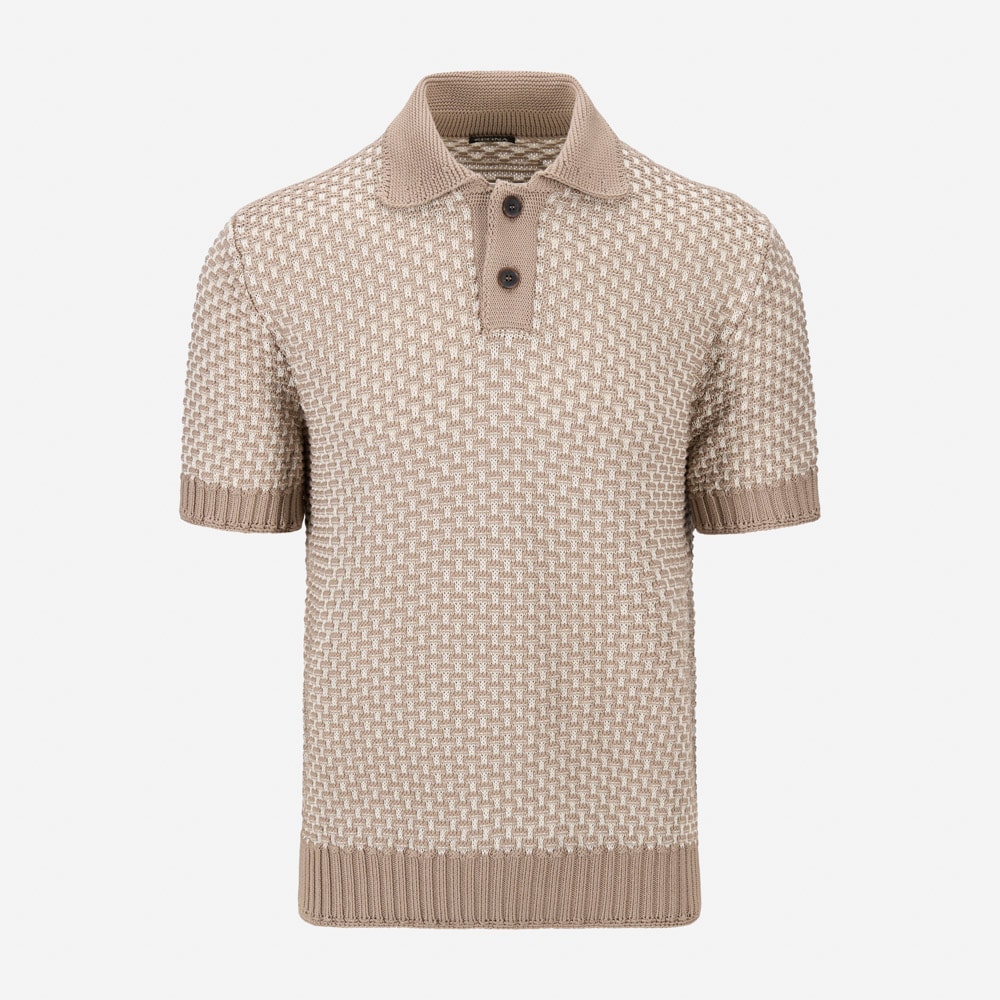 Short Sleeve Polo Lt Bge Fan
