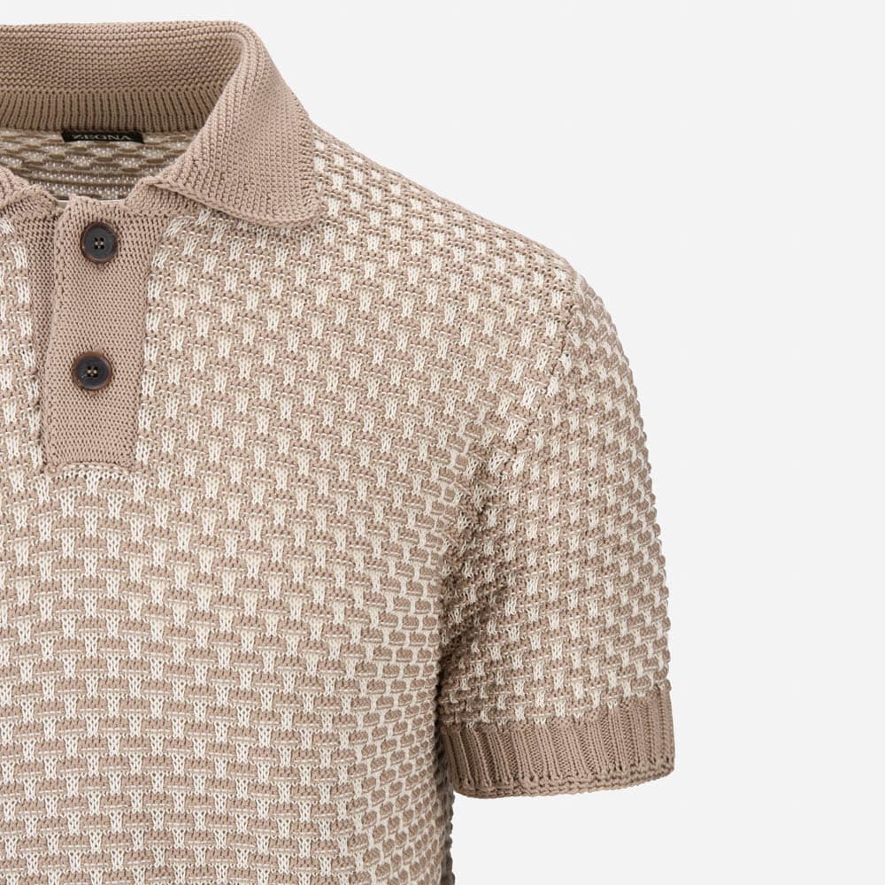 Short Sleeve Polo Lt Bge Fan