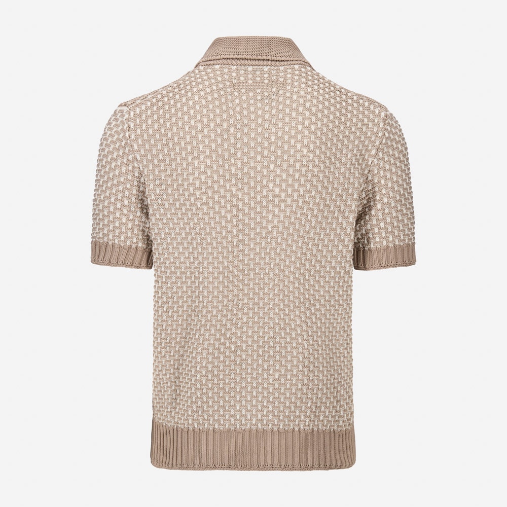 Short Sleeve Polo Lt Bge Fan