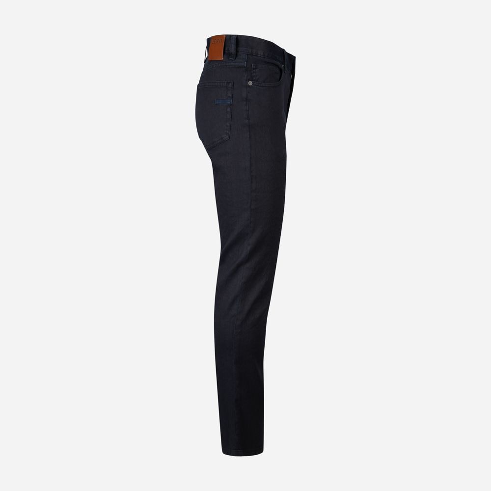 Linen-Cotton Roccia Jeans - Navy Solid