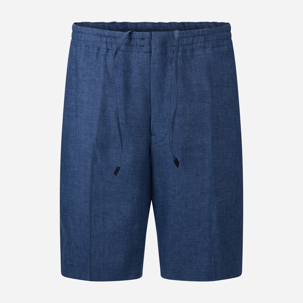 Oasi Lino Shorts - Medium Blue Solid