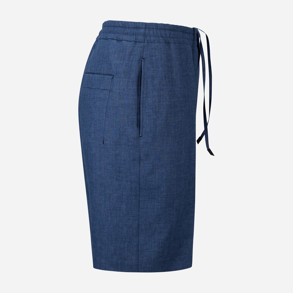Oasi Lino Shorts - Medium Blue Solid
