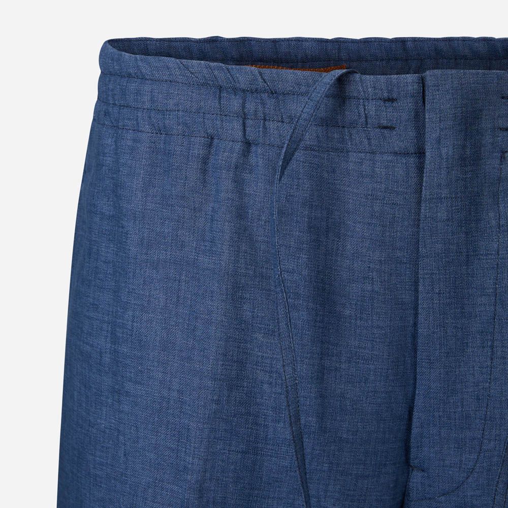 Oasi Lino Shorts - Medium Blue Solid