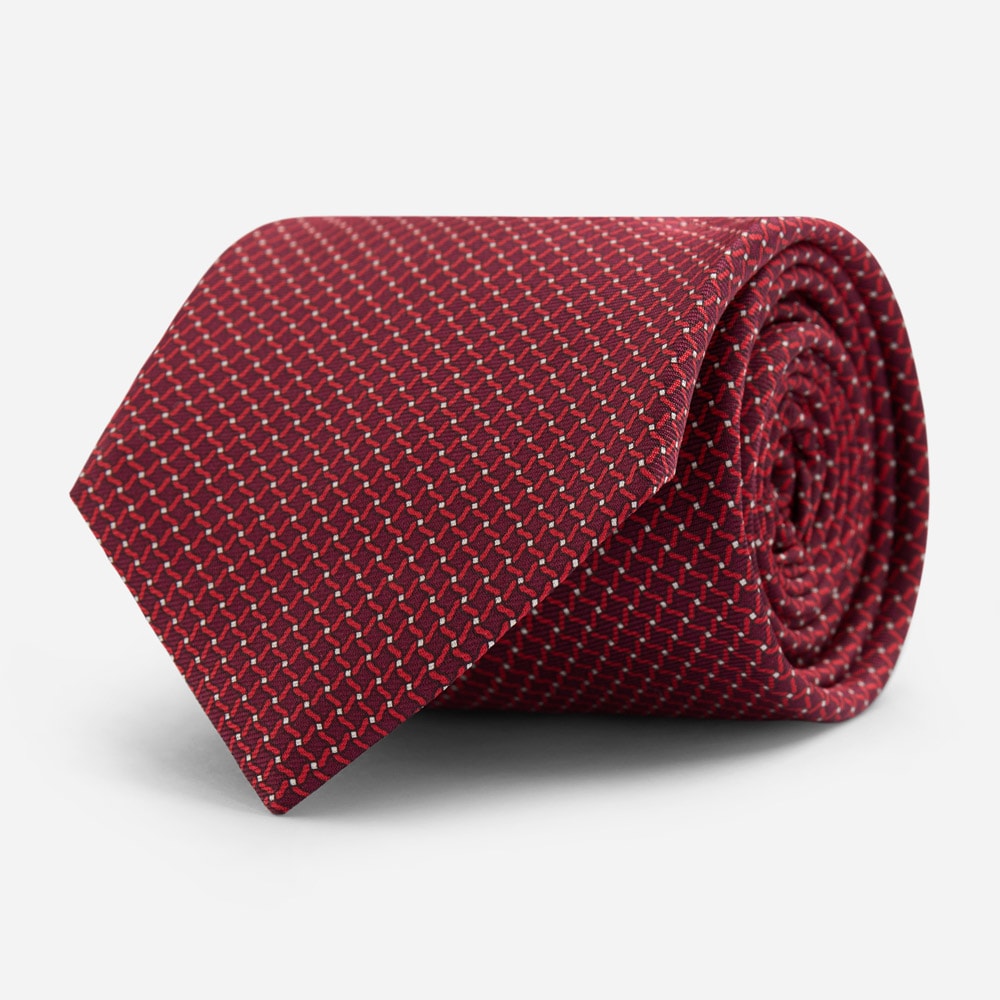 Tie - Dk Red Fan