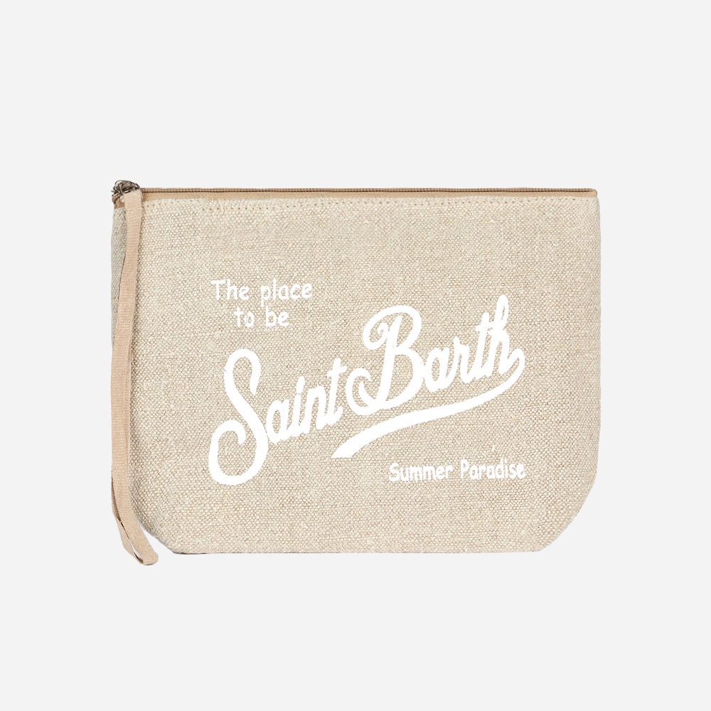 Aline Linen Pochette - Beige