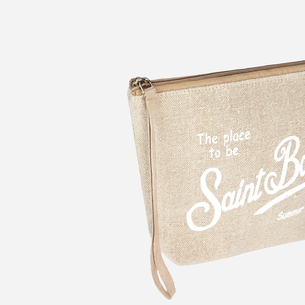 Aline Linen Pochette - Beige