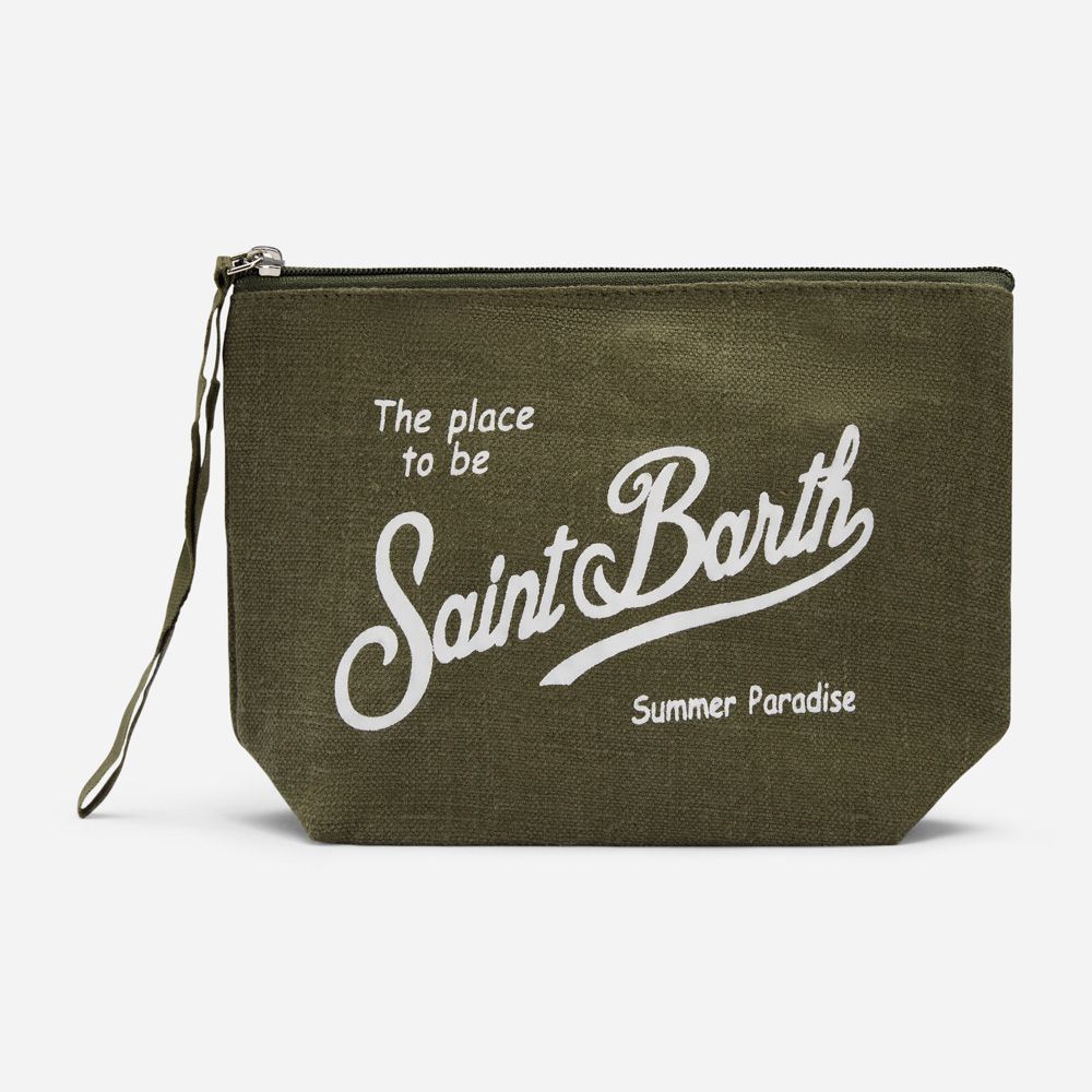 Aline Linen Pochette - Military