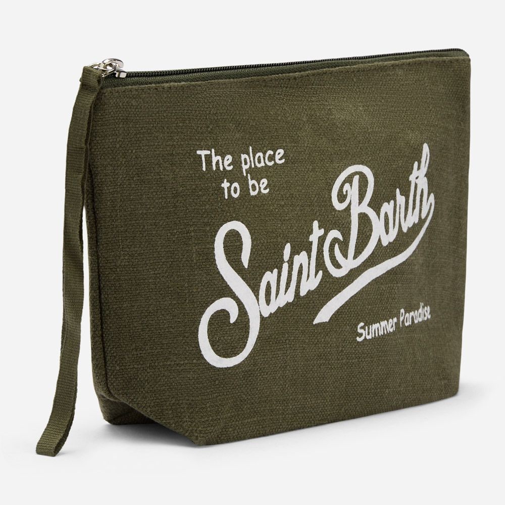 Aline Linen Pochette - Military