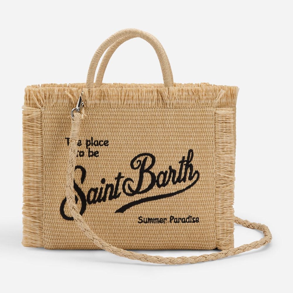 Colette Straw Effect Handbag - Natural-Blue