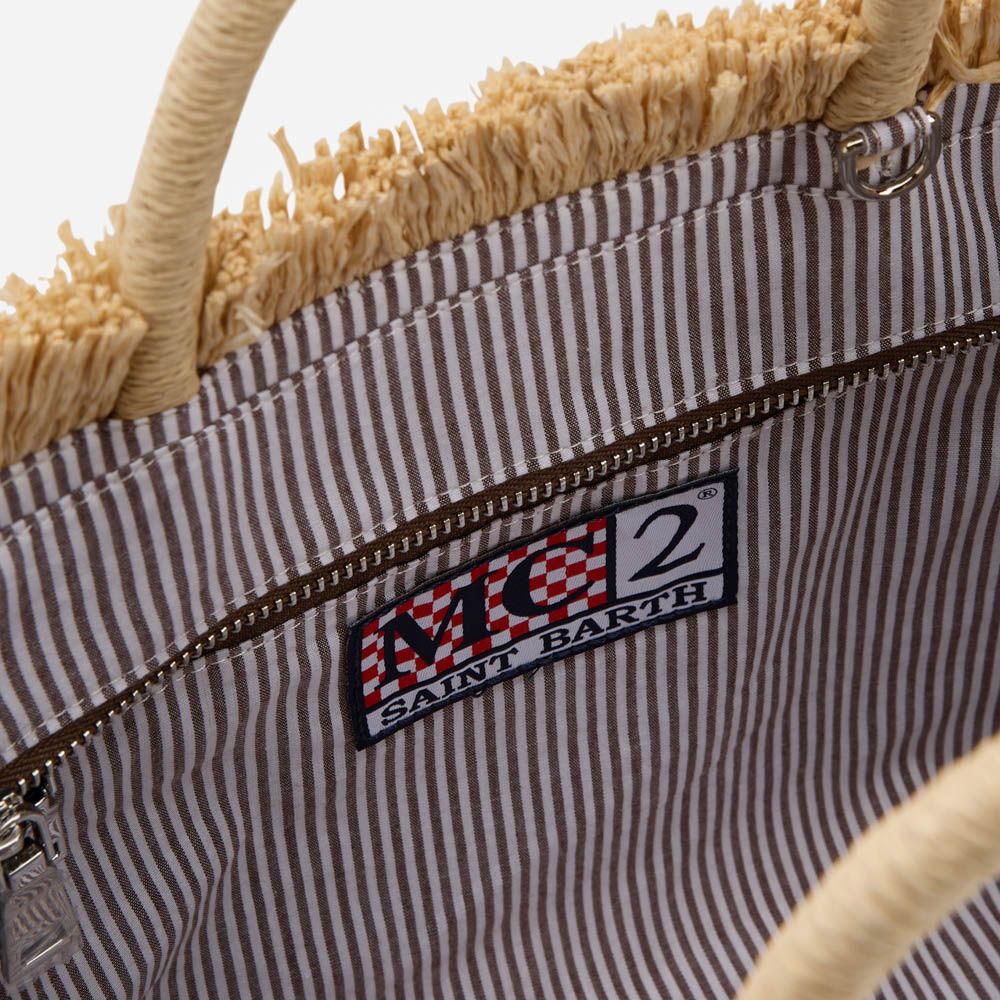 Colette Straw Effect Handbag - Natural-Blue