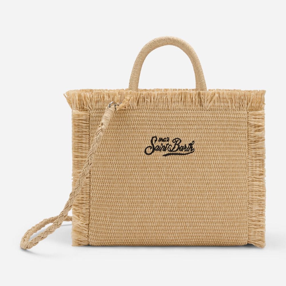 Colette Straw Effect Handbag - Natural-Blue