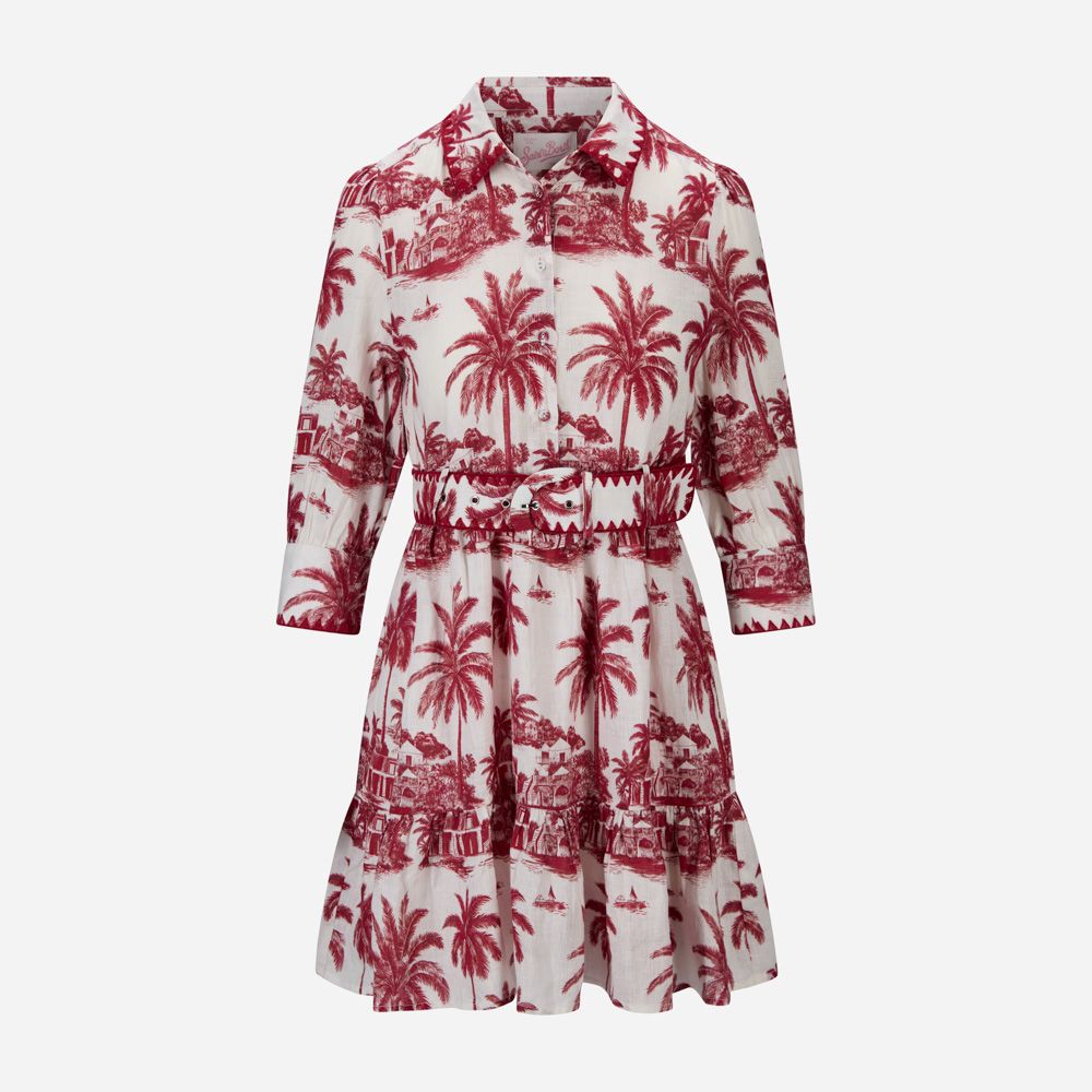 Daisi Linen Dress - Red St Barth