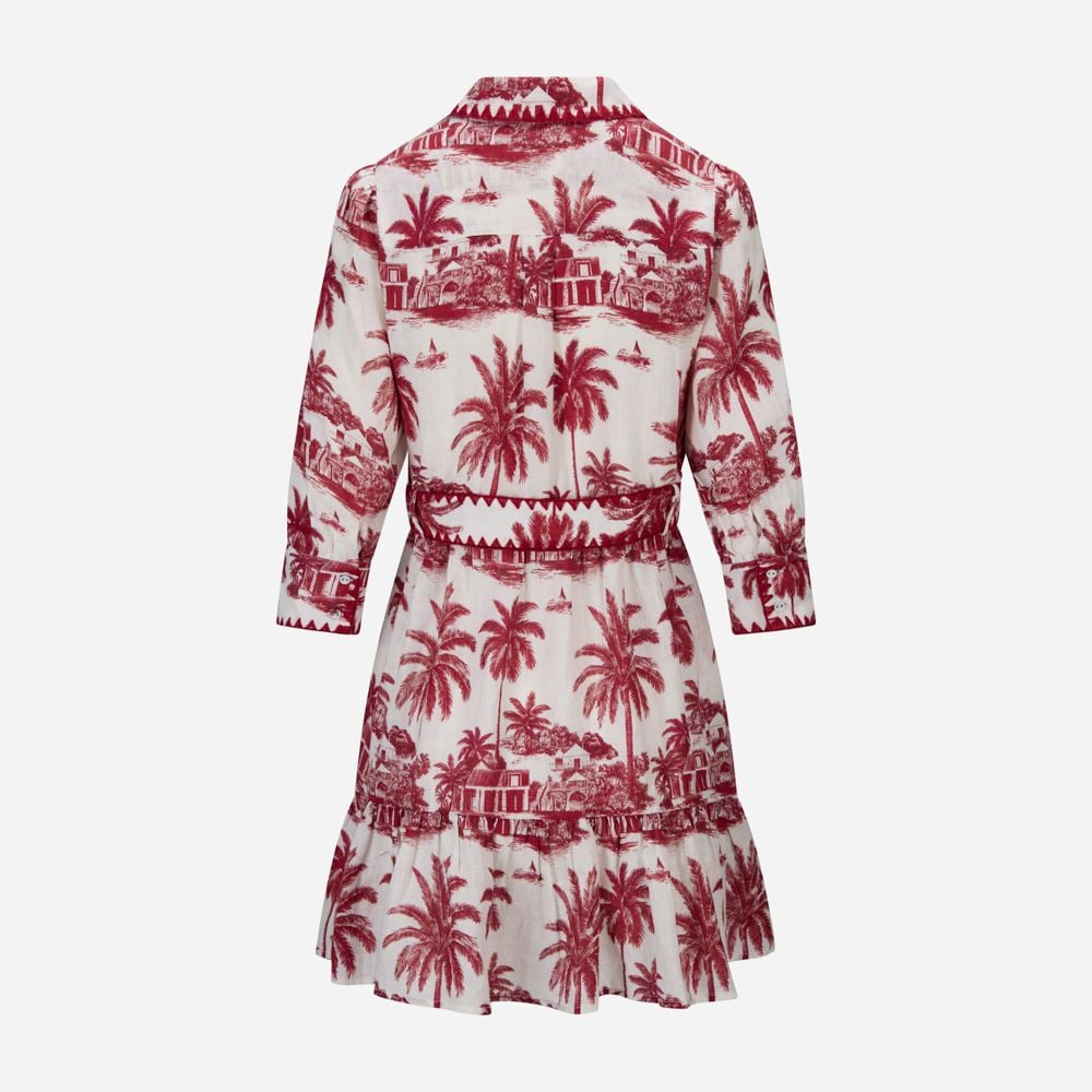 Daisi Linen Dress - Red St Barth