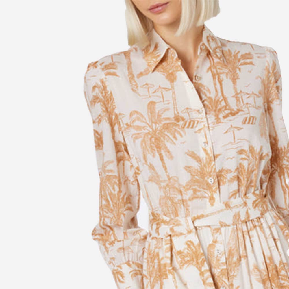 Toile De Jouy Cotton Dress - Linen Saint Beach