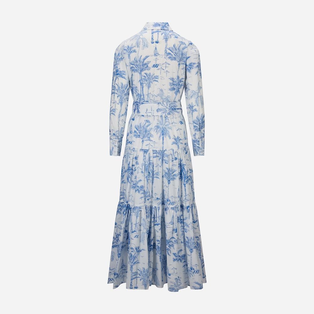 Toile De Jouy Cotton Dress - Blue Saint Beach