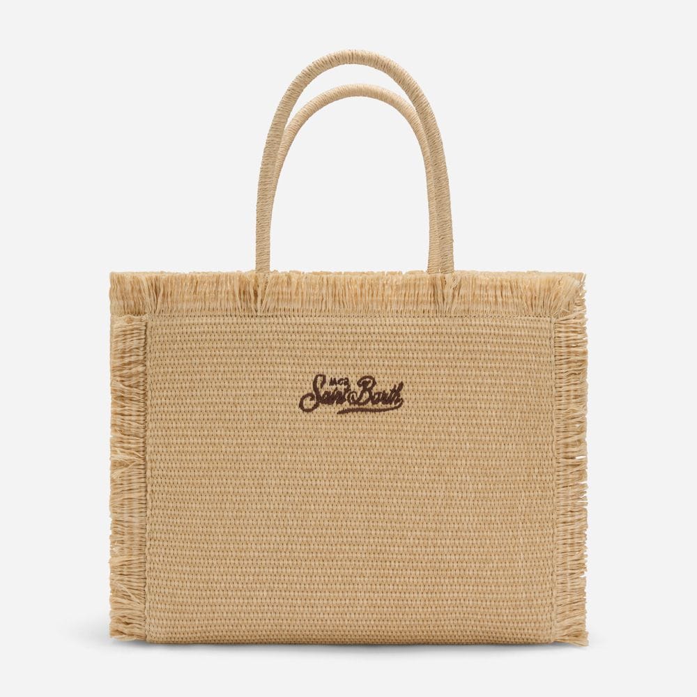Vanity Straw Effect Tote Bag - Palm