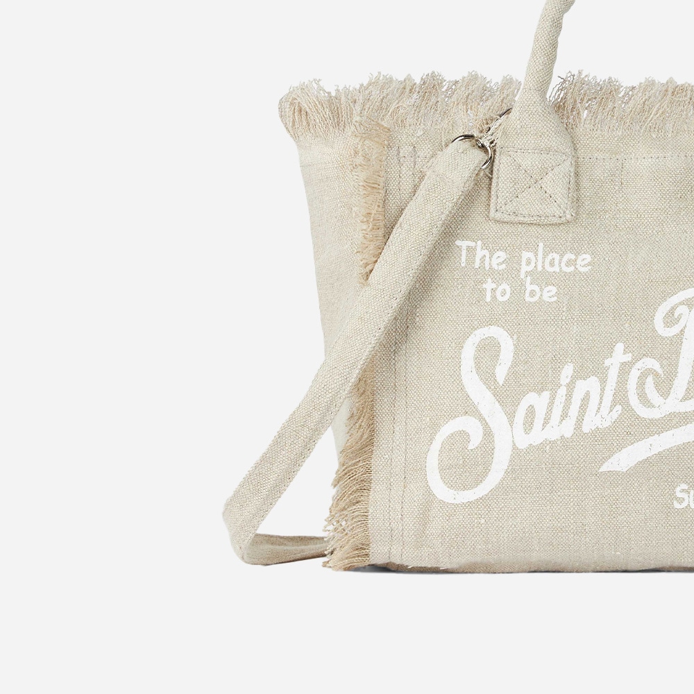 Vanity Linen Shoulder Bag - Beige