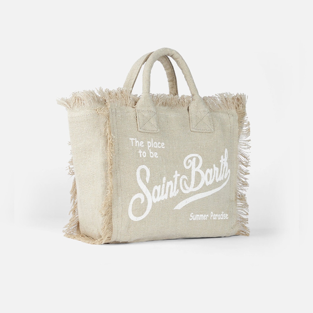 Vanity Linen Shoulder Bag - Beige