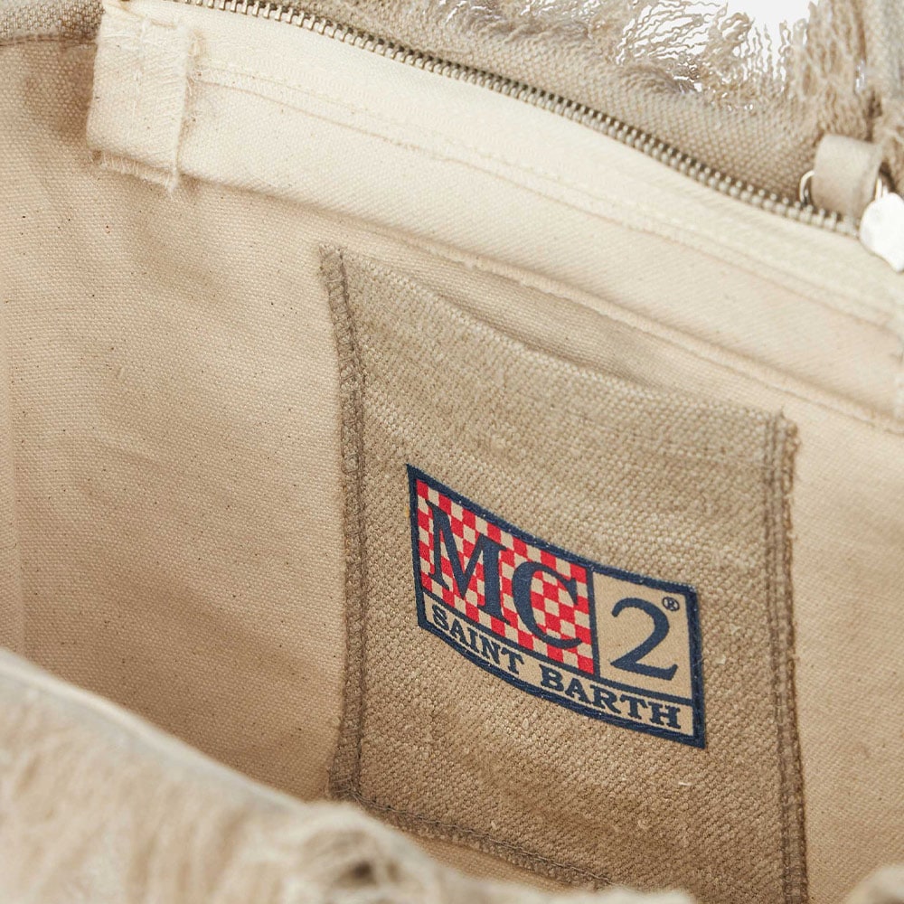 Vanity Linen Shoulder Bag - Beige