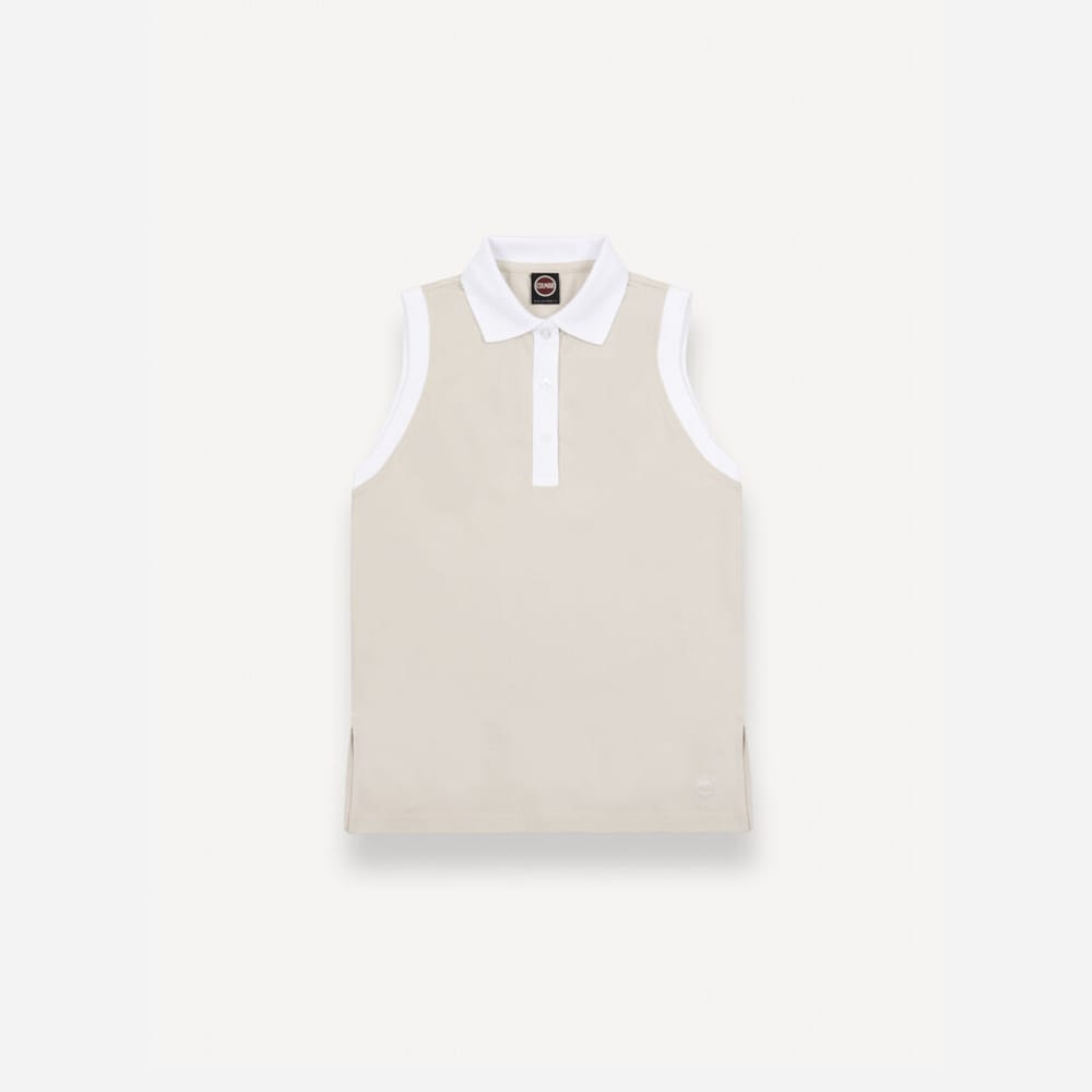 Sleveless Polo-Shirt - Beige