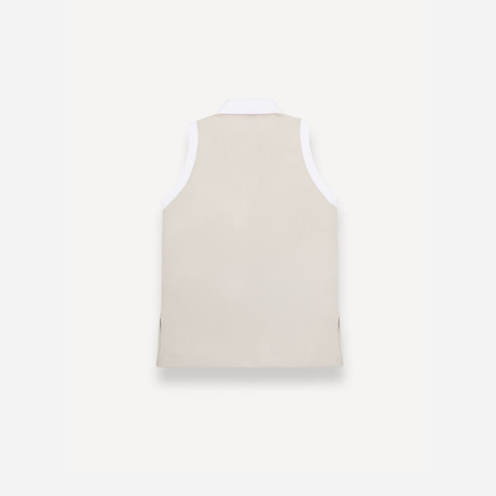 Sleveless Polo-Shirt - Beige