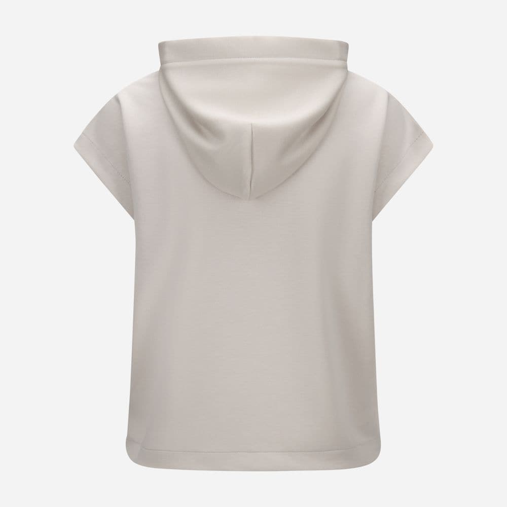 Cupro Interlock Hoodie Vest - Beige