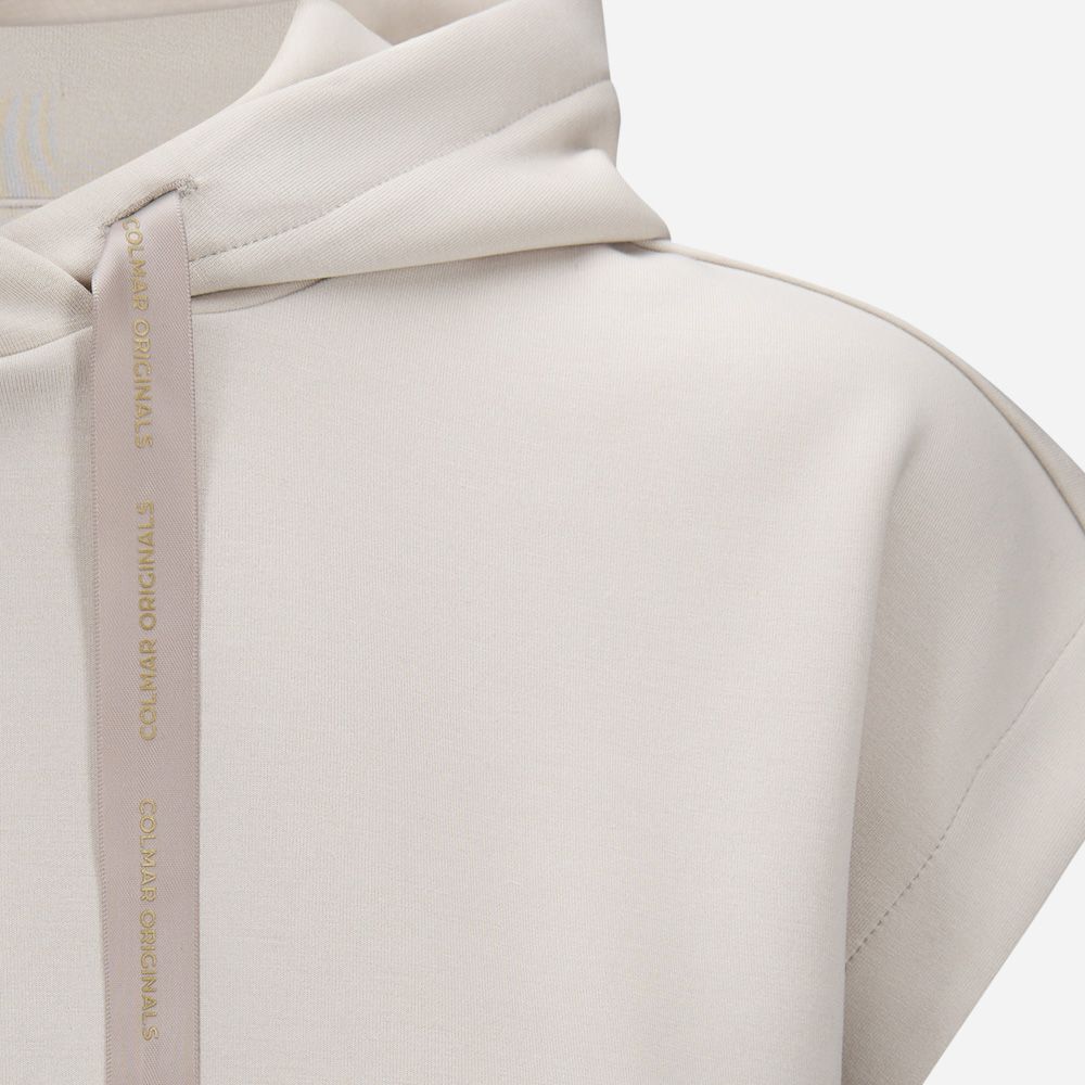 Cupro Interlock Hoodie Vest - Beige