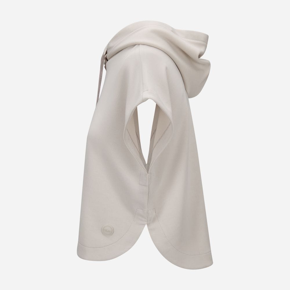 Cupro Interlock Hoodie Vest - Beige