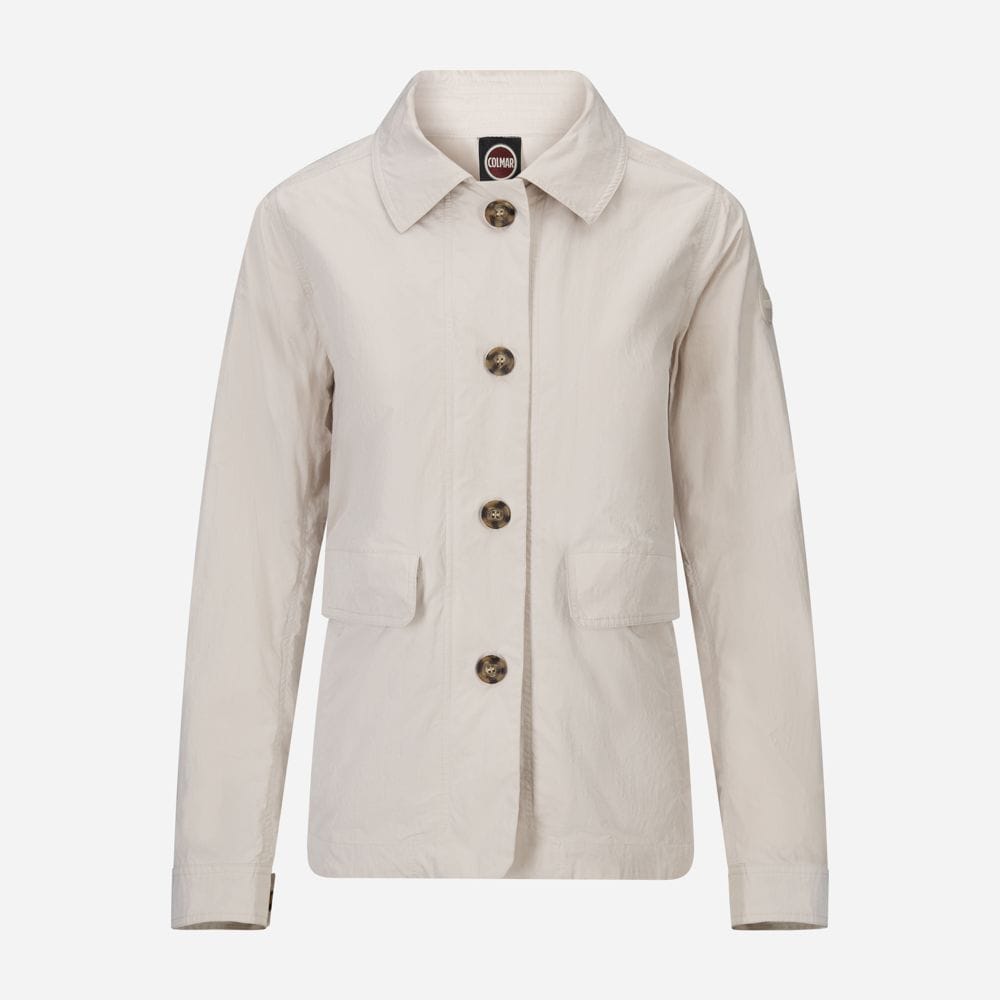 Jacket Whit Shirt Collar - Beige