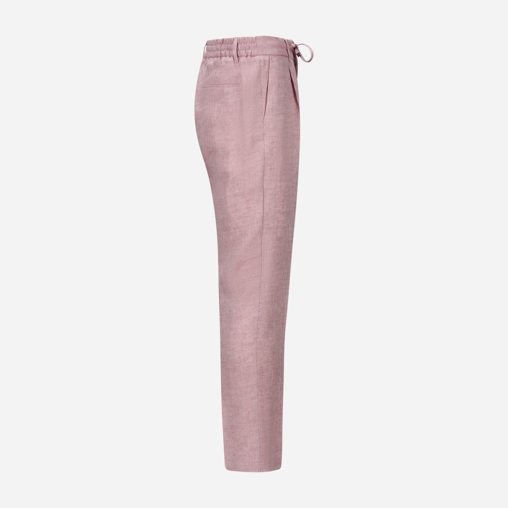 Spiaggia 1 Pleat Linen - Rose Herringbone
