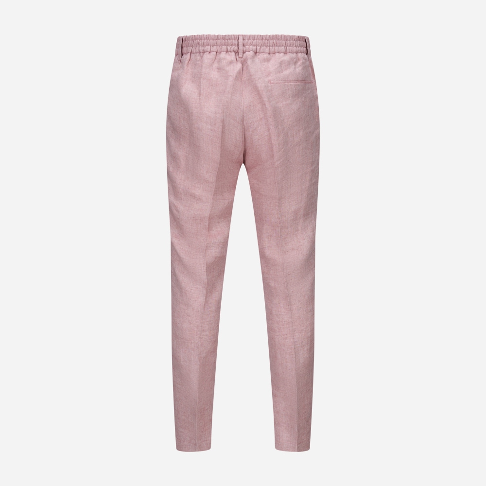 Spiaggia 1 Pleat Linen - Rose Herringbone