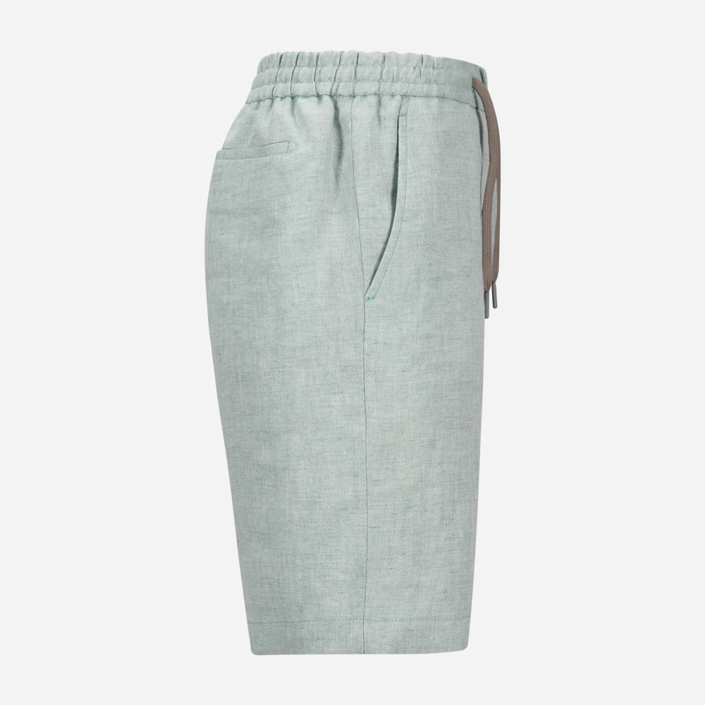 Spiaggia Short Bermuda - Water Green Herringbone