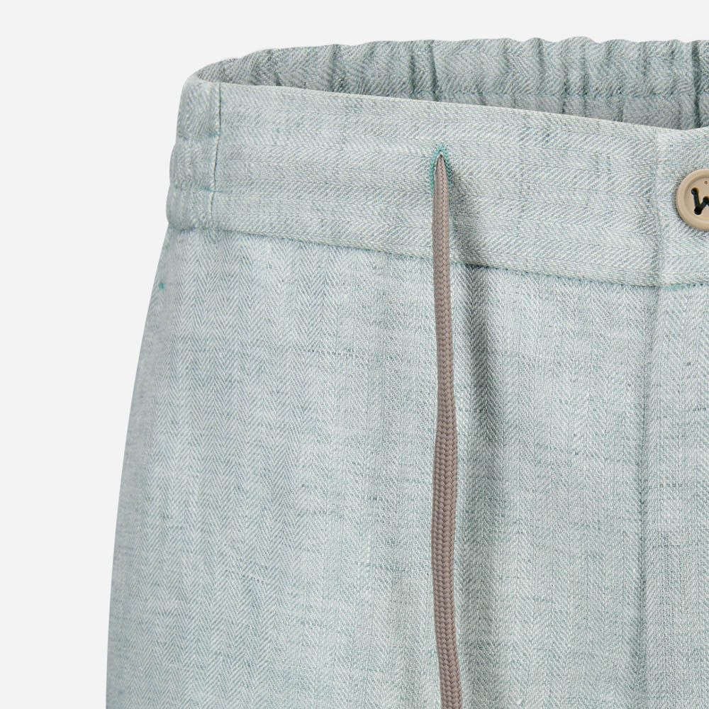 Spiaggia Short Bermuda - Water Green Herringbone