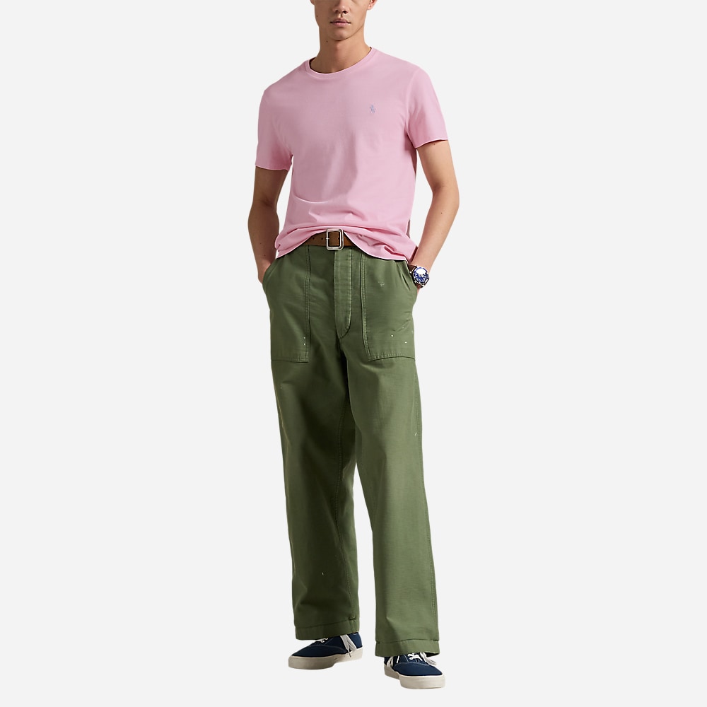 Custom Slim Fit Jersey Crewneck T-Shirt - Bath Pink