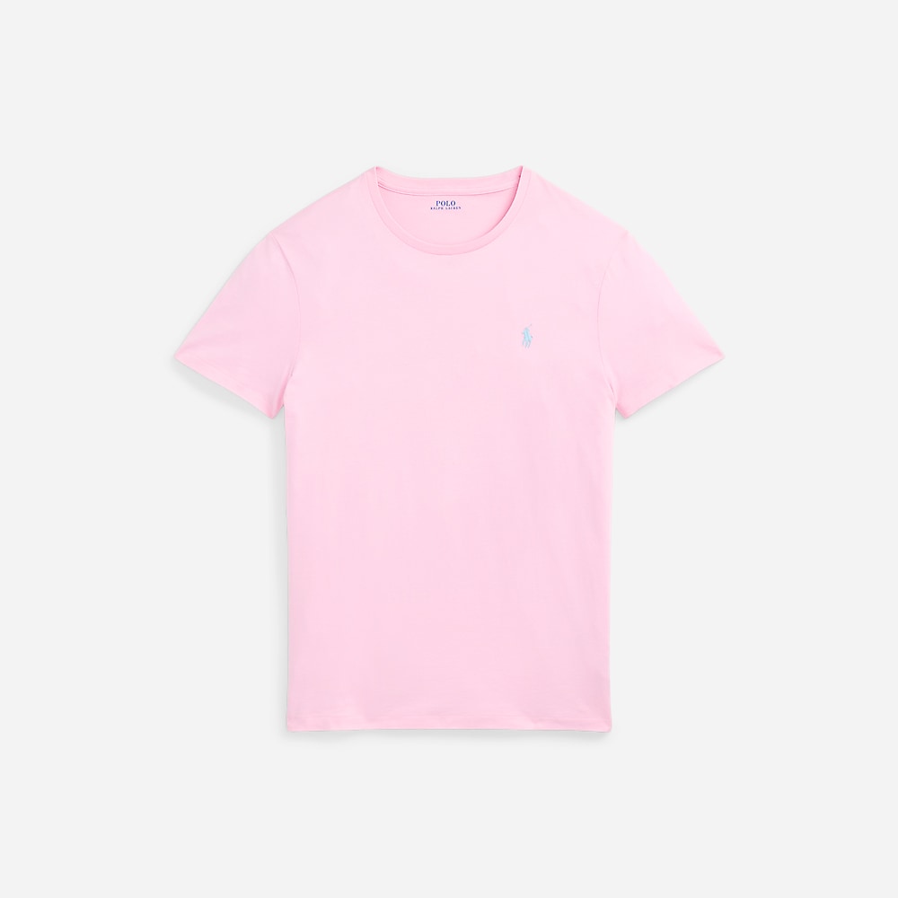 Custom Slim Fit Jersey Crewneck T-Shirt - Bath Pink